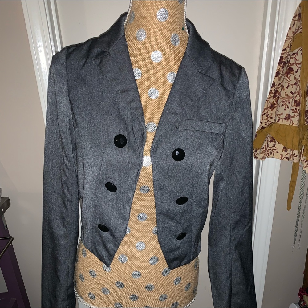 Gray vest black buttons